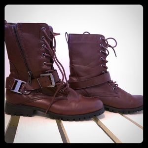 Forever 21 chestnut brown Combat Boots